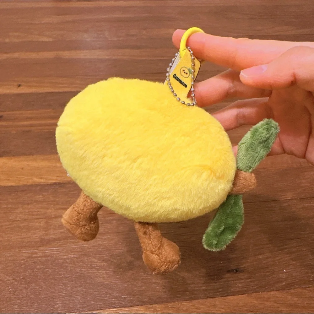 Cute Lemon Plush Keychain Soft Fruit Charm Kawaii Bag Pendant Gift New